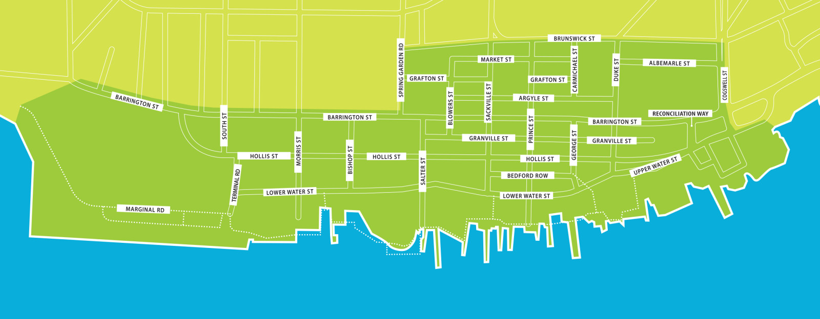 Downtown Halifax Business Commission's district map. 