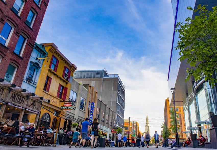 View of Argyle St. people walking