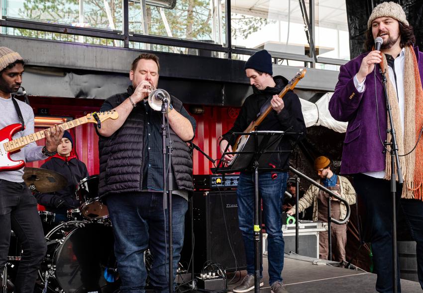 Enjoy the live music at The BG (Beer Garden) during the Evergreen Festival. 