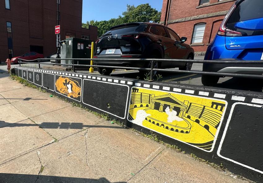 1649 Brunswick Street (the wall is situated behind the building and faces Market Street)