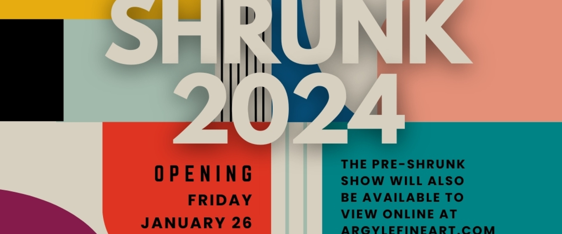 A text based poster that states the title of the show with info on show. Lots of colour block. 