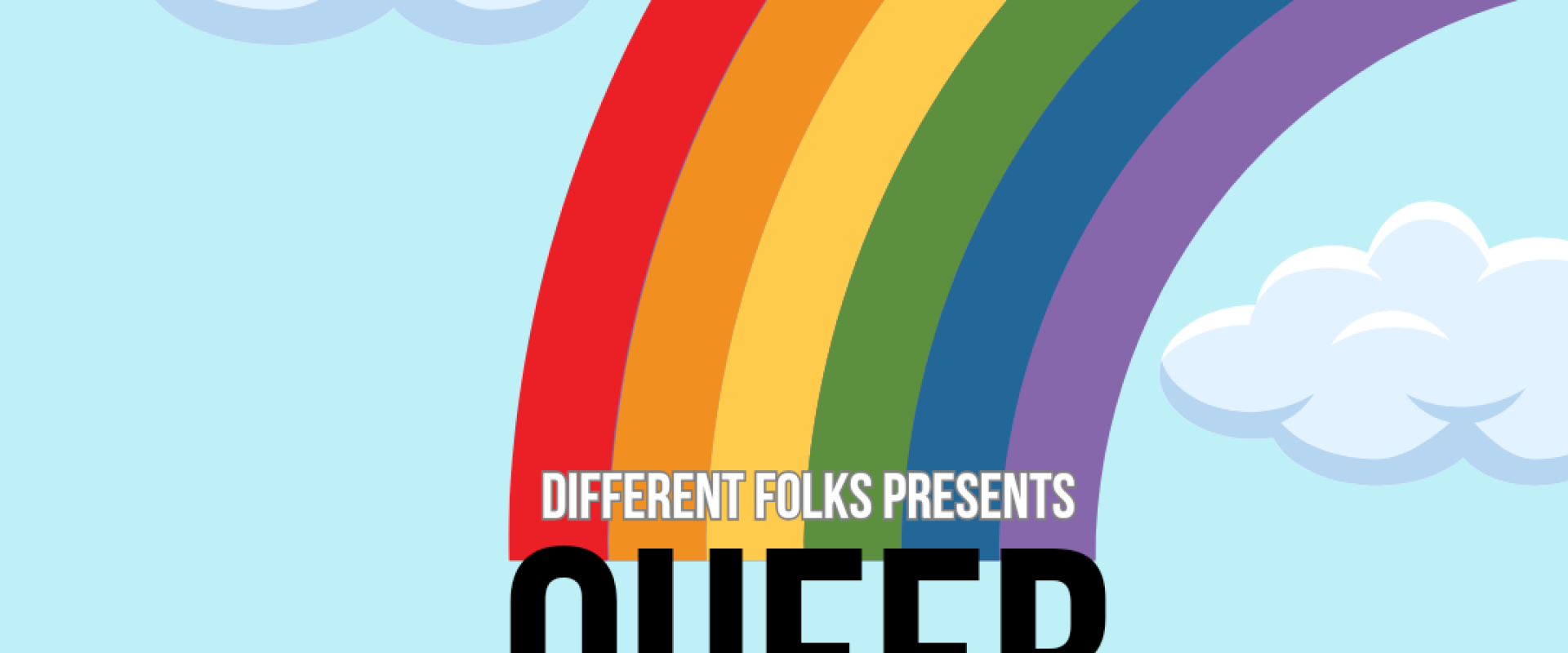 A rainbow comes from the right hand side to the center of the image with "queer as Day market" at the end of the rainbow. Upper left-hand corner reads April 6, 12-4pm, Halifax Brewery Market 1496 Lower Water Street