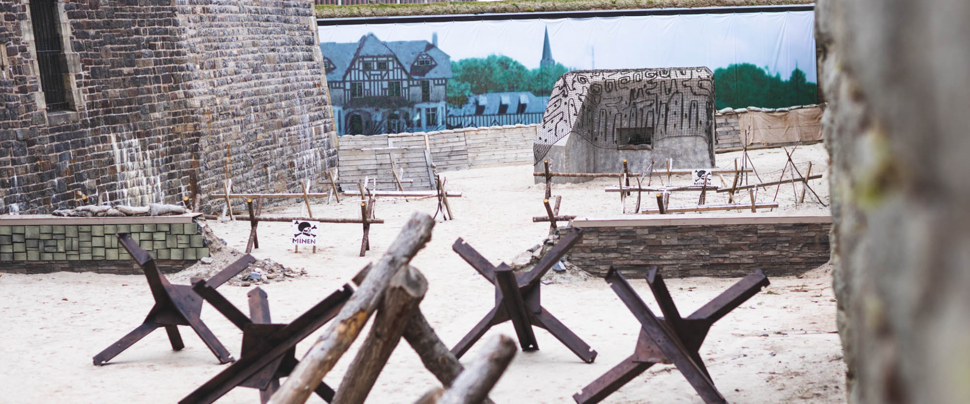 Recreation of Normandy Beach inside the walls of the Halifax Citadel.