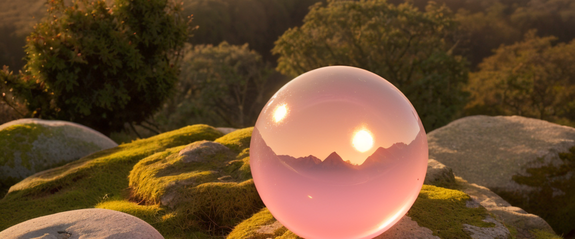 A glass orb on a mountain