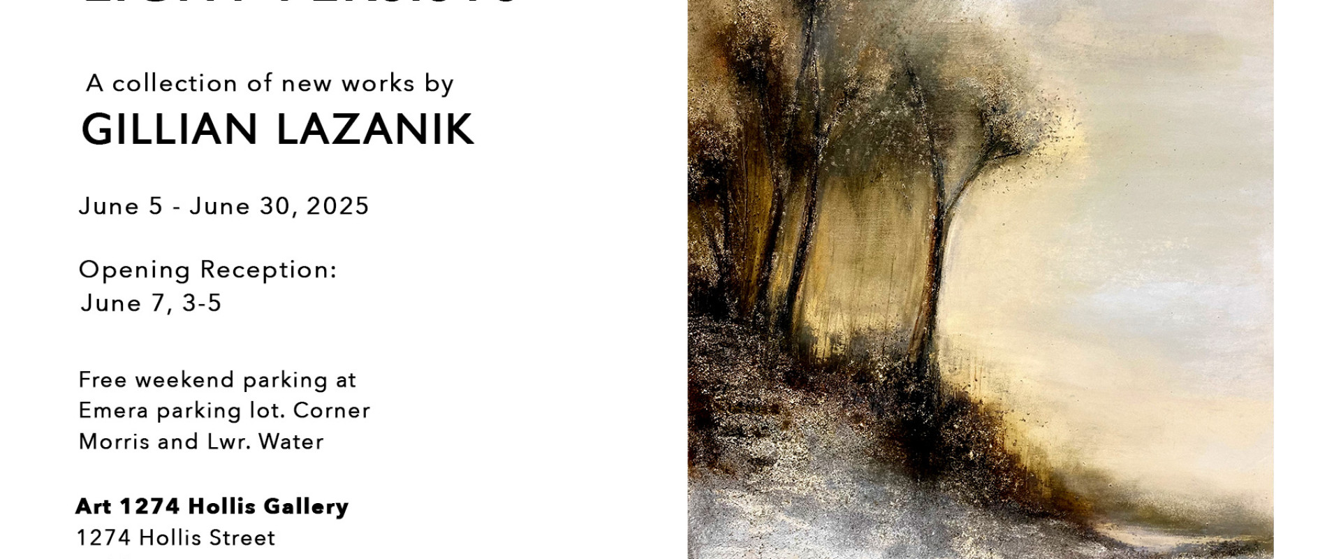 Invitation to Gillian’s opening event.  