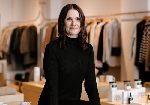 Photo of Sarah Andrews in her store, Another Shop Boutique