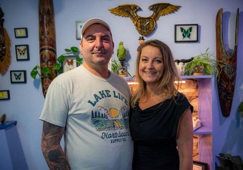Kyle Leblanc and Nicole Nickerson, owners of Sin on Skin Tattoo Studio