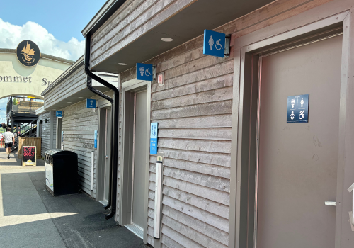Exterior of Salt Yard washrooms 